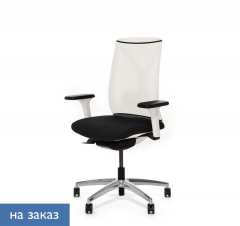 Кресло DION W Mesh W 870 4DW alum SLW 50 Черный Белый Хром